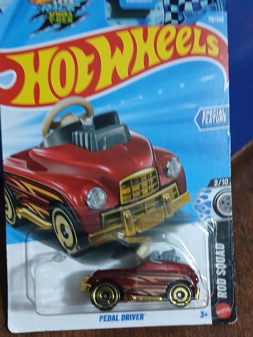 Pedal Driver Red and Gold Die-Cast Hot Wheels Car
